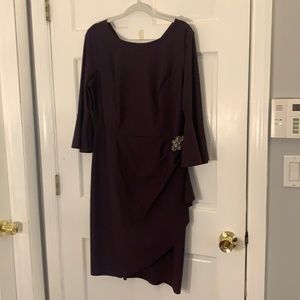 Alex evenings amethyst bell sleeve dress